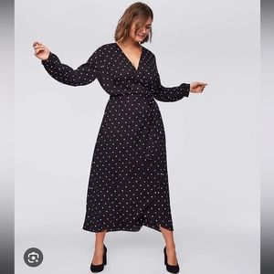 Loft polka dot wrap dress